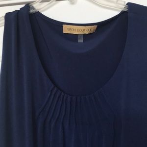 Nipon Boutique blue shell with pleat detail